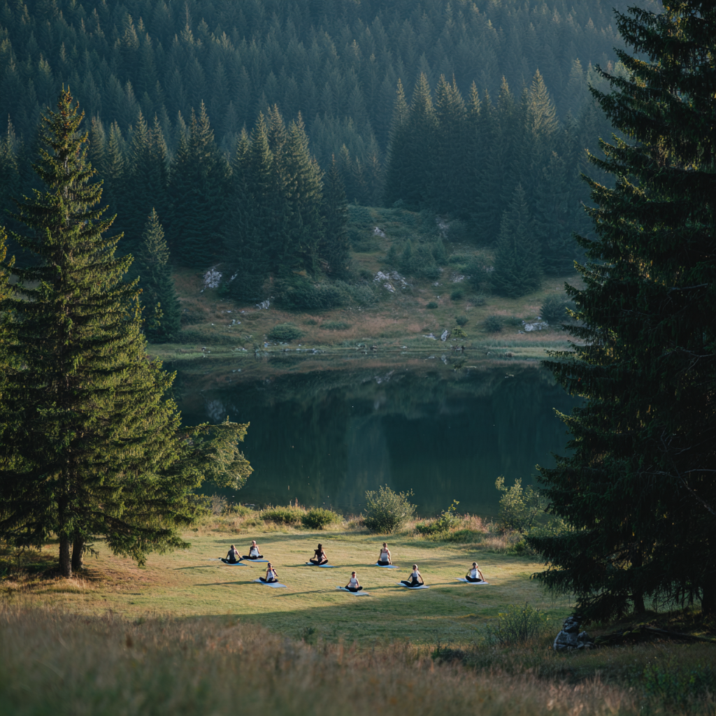 Група людей на йога занятті